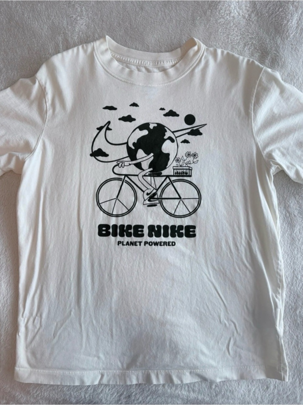 Nike White Graphic Bike Nike Short Sleeve Tee